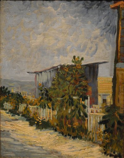 Bouda na Montmartru se slunečnicí, 1887 od Vincent van Gogh