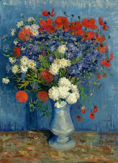 Zátiší: Váza s chrpami a máky, 1887 od Vincent van Gogh