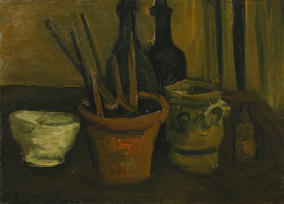 Zátiší se štětci v květináči; Zátiší se štětci v květináči, 1884 od Vincent van Gogh