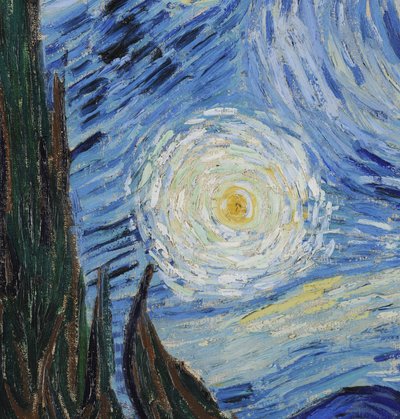 Hvězdná noc, červen 1889 (olej na plátně) (detail 702746) od Vincent van Gogh