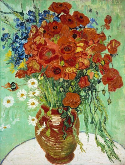 Váza s chrpami a máky od Vincent van Gogh