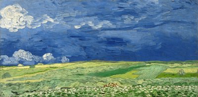 Pšeničné pole pod bouřkovými mraky, 1890 od Vincent van Gogh