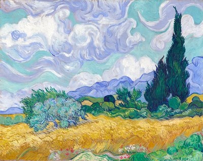 Pšeničné pole s cypřiši od Vincent van Gogh