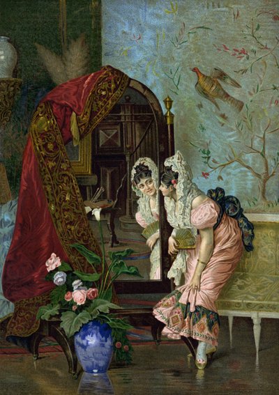 koketérie (chromolitho) od Vincente Gonzalez Palmaroli