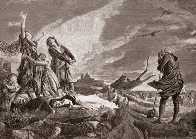 Španělská válka za nezávislost (1808-1814). Pohřeb v La Moncloa v Madridu 3. května od Vincente Gonzalez Palmaroli