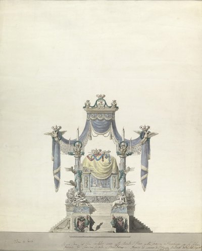 Katafalk pro carevnu Kateřinu Velikou z Ruska Front Elevation., 1796. od Vincenzo Brenna