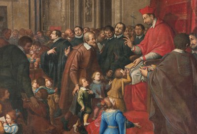 Milán, kostel San Francesco da Paola, Fratelli Campi, San Carlo zakládá školu křesťanské nauky od Vincenzo and Campi Antonio Campi