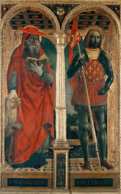 Svatí Jeroným a Alexandr. Polyptych ze Santa Maria delle Grazie, 1500-1505. od Vincenzo Foppa