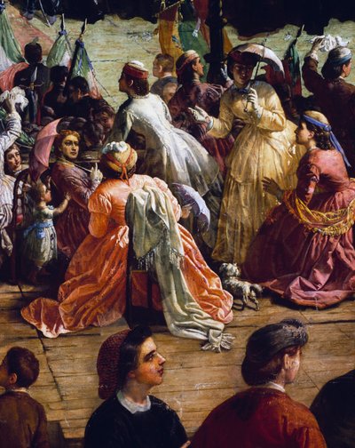 Vittorio Emanuele II při inauguraci pomníku Danteho na Piazza della Signoria ve Florencii v roce 1865, detail od Vincenzo Giacomelli