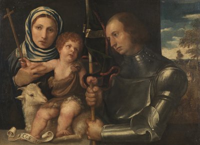 Nemluvně se svatým Janem se světicí a válečníkem, 1510-20 od Vincenzo di Biagio Catena
