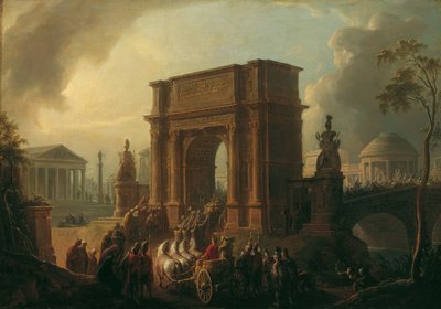 Triumfální průvod velitele Titovým obloukem od Vinzenz Fischer