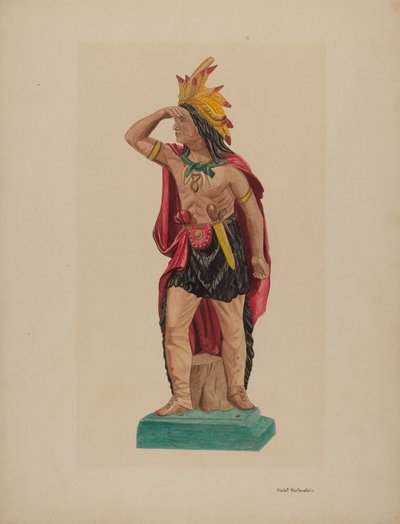 Cigar Store Indian, c. 1941. od Violet Hartenstein