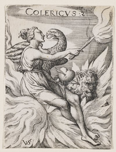 Choleric Temperament, c.1530-62 (rytina) od Virgilius the elder Solis