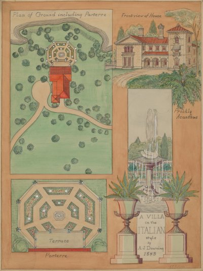 Vila v italském stylu, c. 1936. od Virginia Richards