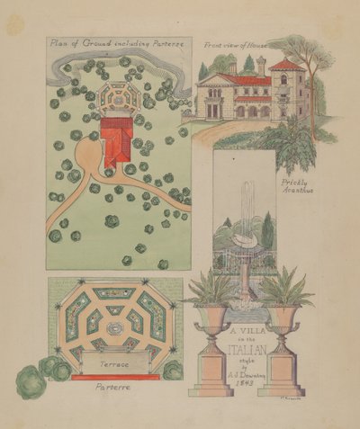 Italian Villa Design, c. 1936. od Virginia Richards