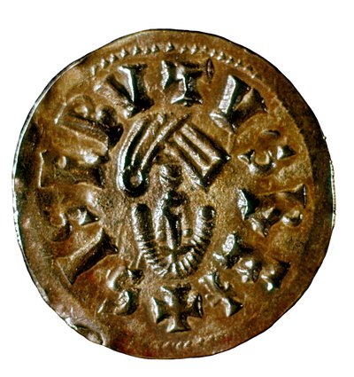 Tremis (nebo unce) krále Sisenanda, odlitý v Caesaraugustě (Zaragoza), Španělsko, 7. století (mince) od Visigothic
