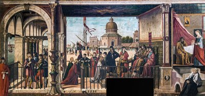 Příjezd anglických velvyslanců na dvůr bretaňského krále Legenda o..., 1495-150 od Vittore Carpaccio