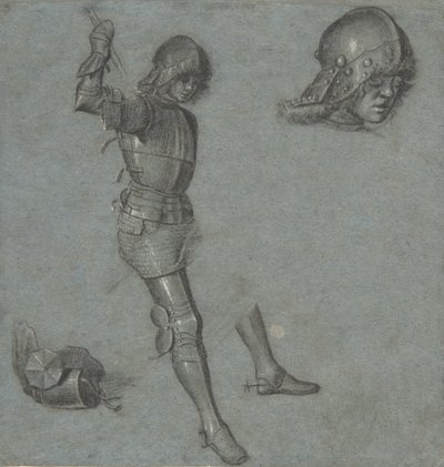Studie sedícího mladíka v brnění, ca. 1505. od Vittore Carpaccio