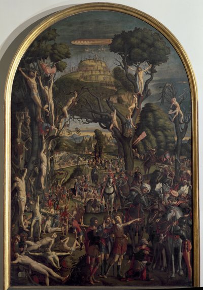 Ukřižování deseti tisíc mučedníků na hoře Ararat - Olej na plátně od Vittore Carpaccio