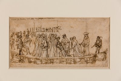 Anglický princ Conan se loučí se svým otcem (pero a inkoust přes křídu na papíře) (recto of 5933931) od Vittore Carpaccio