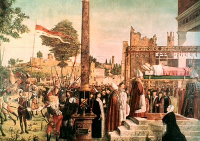 Legenda o svaté Voršule: Umučení a pohřeb sv. Voršily, 1493 od Vittore Carpaccio