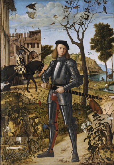 Mladý rytíř v krajině (známý také jako Portrét rytíře) od Vittore Carpaccio