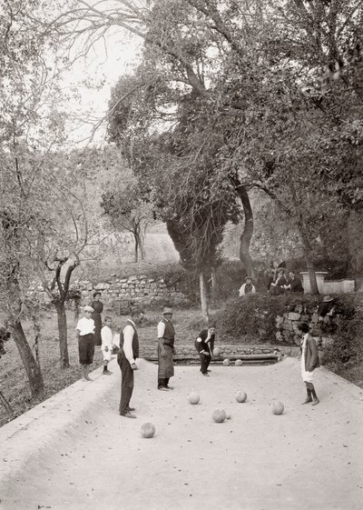 Hra boccia (černobílá fotografie) od Vittorio Alinari