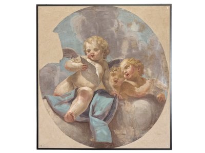 Fresky andělů, původně z kostela sv. Augustina od Vittorio Maria Bigari