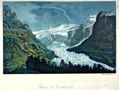 Glacier of Grindelwald, ilustrace z „Le Costume Ancien ou Moderne“ od Julese Ferraria od Vittorio Raineri