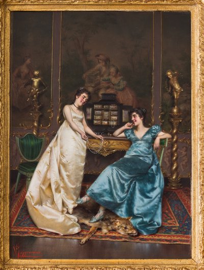Perlový náhrdelník (olej na plátně) od Vittorio Reggianini