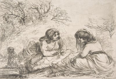 Dvě ženy v krajině, 18.-začátek 19. stol., 18.-začátek 19. stol. od Vivant Denon