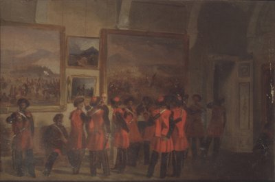 Carská tělesná stráž kozáků v Zimním paláci od Vladimir Dmitrievich Sverchkov