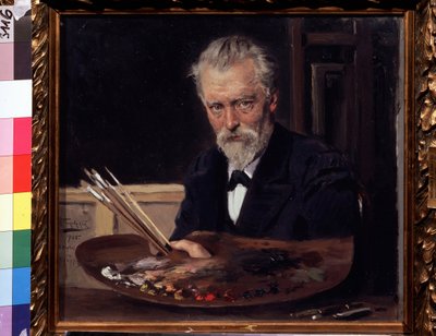 Autoportrét (Autoportrét). Obraz Vladimíra Jegoroviče Makovského (Makovskij, Makovskij) (1846-1920), huile sur toile od Vladimir Egorovic Makovsky