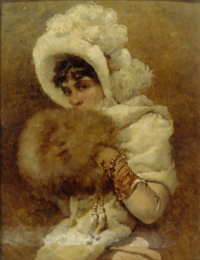 Dívka s rukávníkem, 1884 od Vladimir Egorovic Makovsky