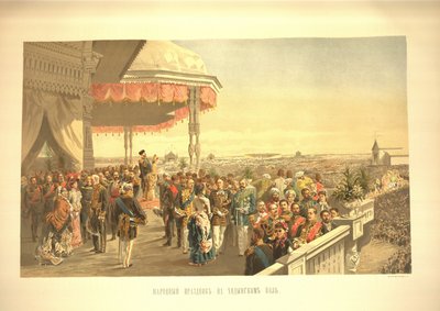 Veřejné slavnosti po korunovaci císaře Alexandra III. na poli Chodynka z Koru od Vladimir Egorovic Makovsky