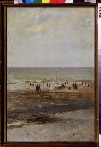 Na pláži (Na pláži). Obraz Vladimíra Jegoroviče Makovského (Makovskij, Makovskij) (1846-1920), olej na plátně od Vladimir Egorovic Makovsky