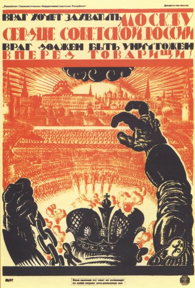 Nepřítel chce obsadit Moskvu... Plakát, 1919 od Vladimir Ivanovich Fidman