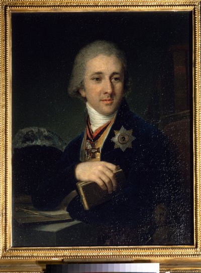 ""Portrét Alexandra Labzina (Labzin nebo Labsin) (1766-1825) Ruský spisovatel Svobodný zednář (Svobodný zednář)"" Obraz Vladimir Borovikovsky (nebo Borovikovsky) (1757-1825) Po roce 1816 Státní Treťjakovská galerie, Moskva od Vladimir Lukich Borovikovsky