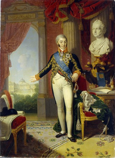 Portrét hraběte Nikolaje Petroviče Šeremetěva (1751-1809) (portrét hraběte N.P. Šeremetěva). Obraz Vladimir Lukich Borovikovsky (nebo Borovikovski) (1757-1825), olej na plátně od Vladimir Lukich Borovikovsky