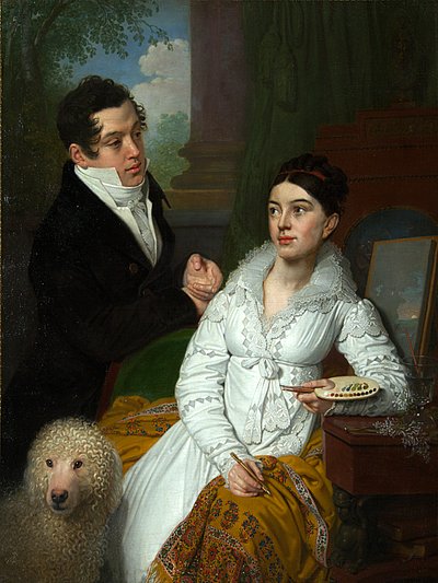 Portrét princezny Alexandry Gregorievny (rozené Kusheleva a prince Alexeje Alexandroviče Lobanova Rostovského (Alexis Alexandrovič Lobanov-Rostovski) od Vladimir Lukich Borovikovsky