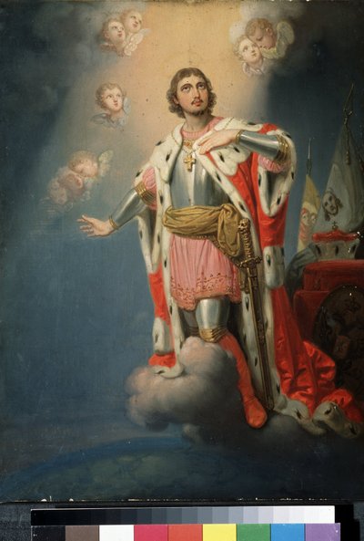 ""Representation du heros national russe Alexandre de la Neva (ou Alexandre Nevski nebo Alexander Nevsky) (1220-1263) princ de Novgorod"" Malíř Vladimir Lukich Borovikovsky (ou Borovikovski) (1757-1825) Státní Treťjakovská galerie, Moskva od Vladimir Lukich Borovikovsky