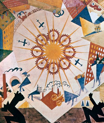 Návrh dekorace pro Mystery Bouffe, 1919. od Vladimir Mayakovsky