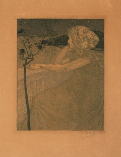 Meditace na balkóně, 1899-1900. od Vojtěch Preissig
