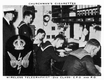 Bezdrátový telegrafista, 2. třída, C.P.O a P.O, 1937. od WA and AC Churchman