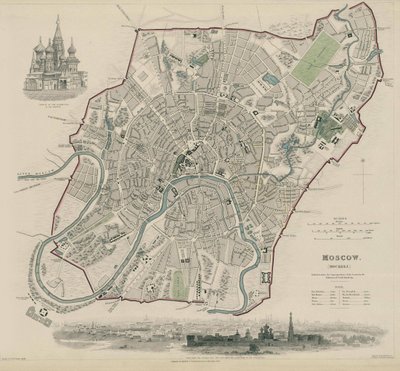 Mapa Moskvy, 1836 od W.B. Clarke