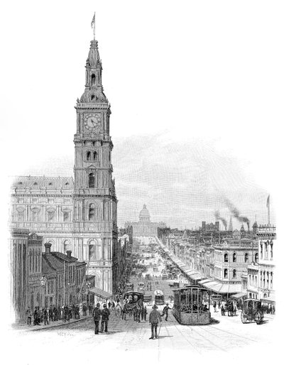 Bourke Street, Melbourne, Victoria, Austrálie, 1886. od WC Fitler
