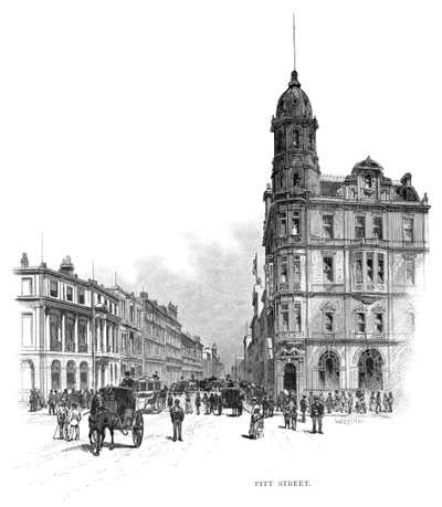 Pitt Street, Sydney, Nový Jižní Wales, Austrálie, 1886. od WC Fitler