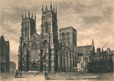 Pohled na York Minster, c19. století od WI Mosses