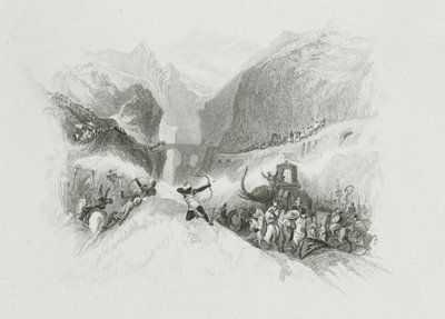 Hannibal (247-183 př. n. l.) Průjezd Alpami od W.R. Smith