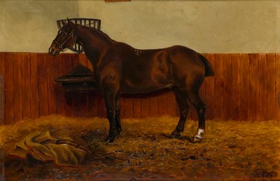 The Old Cob in a Stable, c.1839-98 (olej na palubě) od W. F. Adye